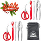 9Pcs Stainless Steel Seafood Tools Set - Crab & Lobster Crackers, Forks, Shell Openers, Nut Crackers - Durable Shellfish Tools for Crab Legs, Shrimp, and Clams