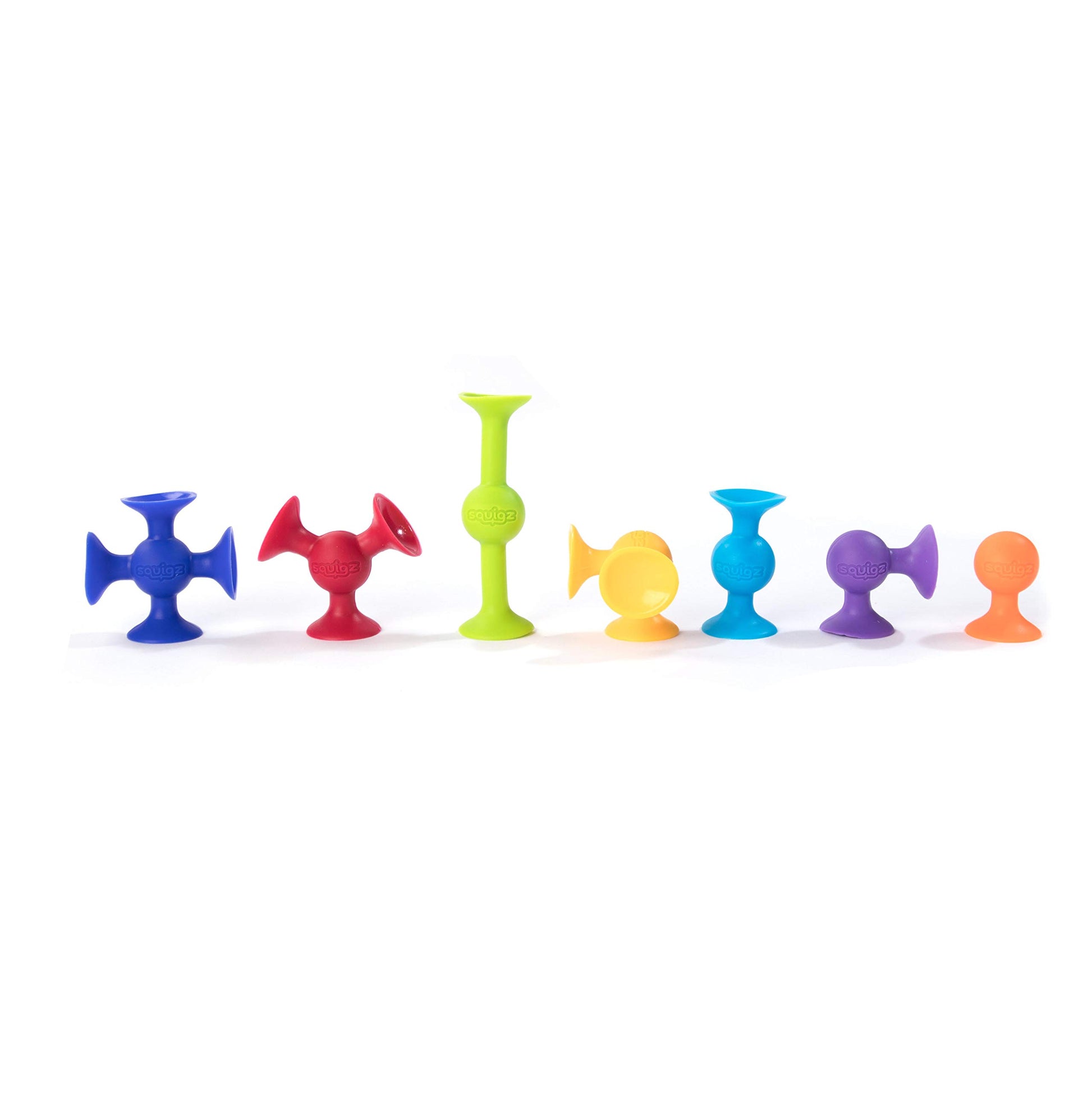 Buy now Fat Brain Toys Squigz Deluxe Set - 50-Piece Suction Construction Toys, Suction Bath Toys, Sensory Toys for Kids 3 and Up at indiglob india