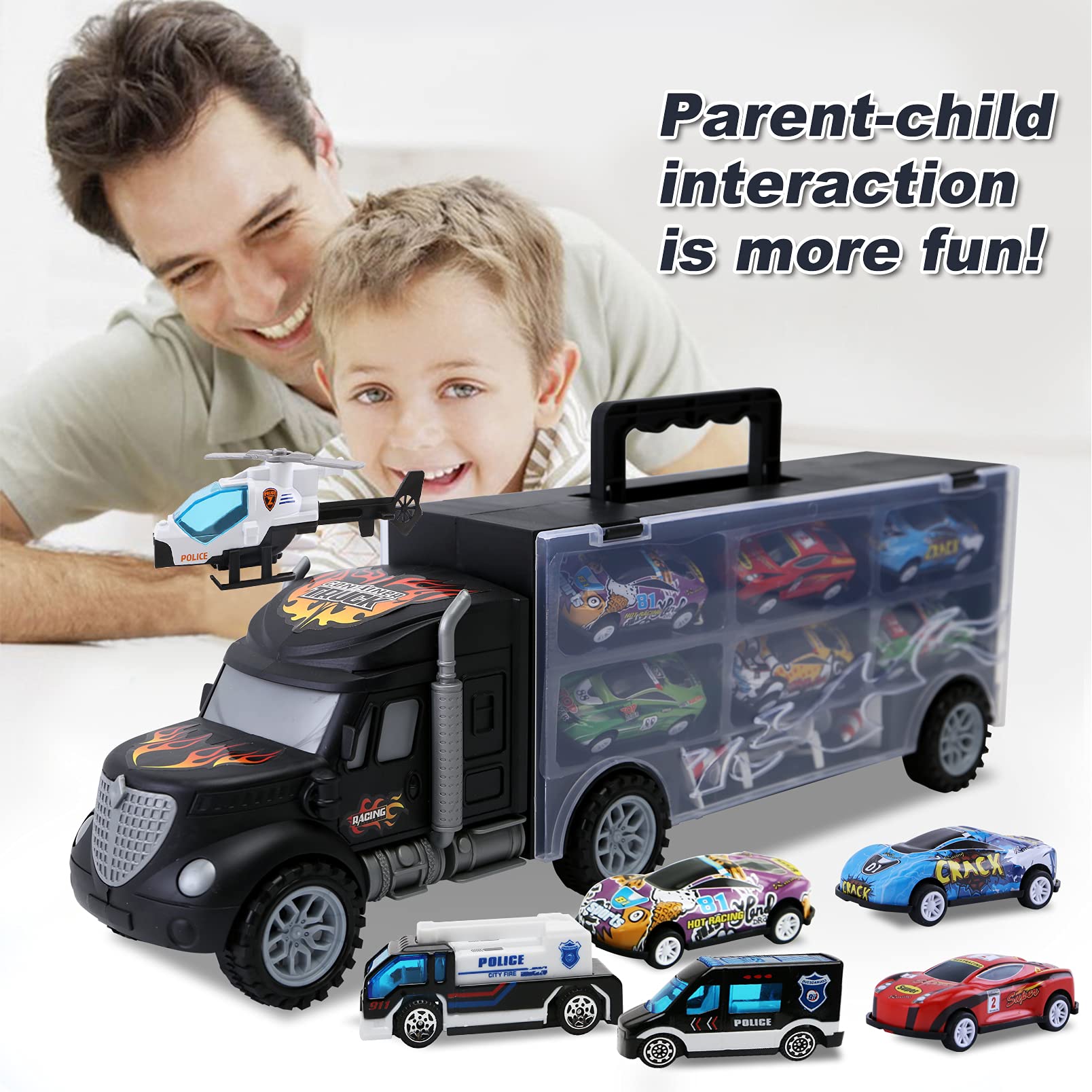 Buy now Toddler Toys for 3-4 Year Old Boys,Large Transport Cars Carrier Set Truck Toys with 12 Die cast Vehicles Truck Toys Cars,Ideal Christmas Easter Gifts Toys for Kids Age 3-7 at indiglob india