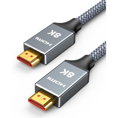 Capshi 2ft 8K 4K@120Hz HDMI Cable 2.1, 48Gbps High Speed Cord for PS5/4, TV, Gaming Console, Monitor, 8K@60Hz, 2K@240Hz, 144Hz, Support HDR, eARC, DTS:X, HDCP 2.2 & 2.3, Braided, Grey
