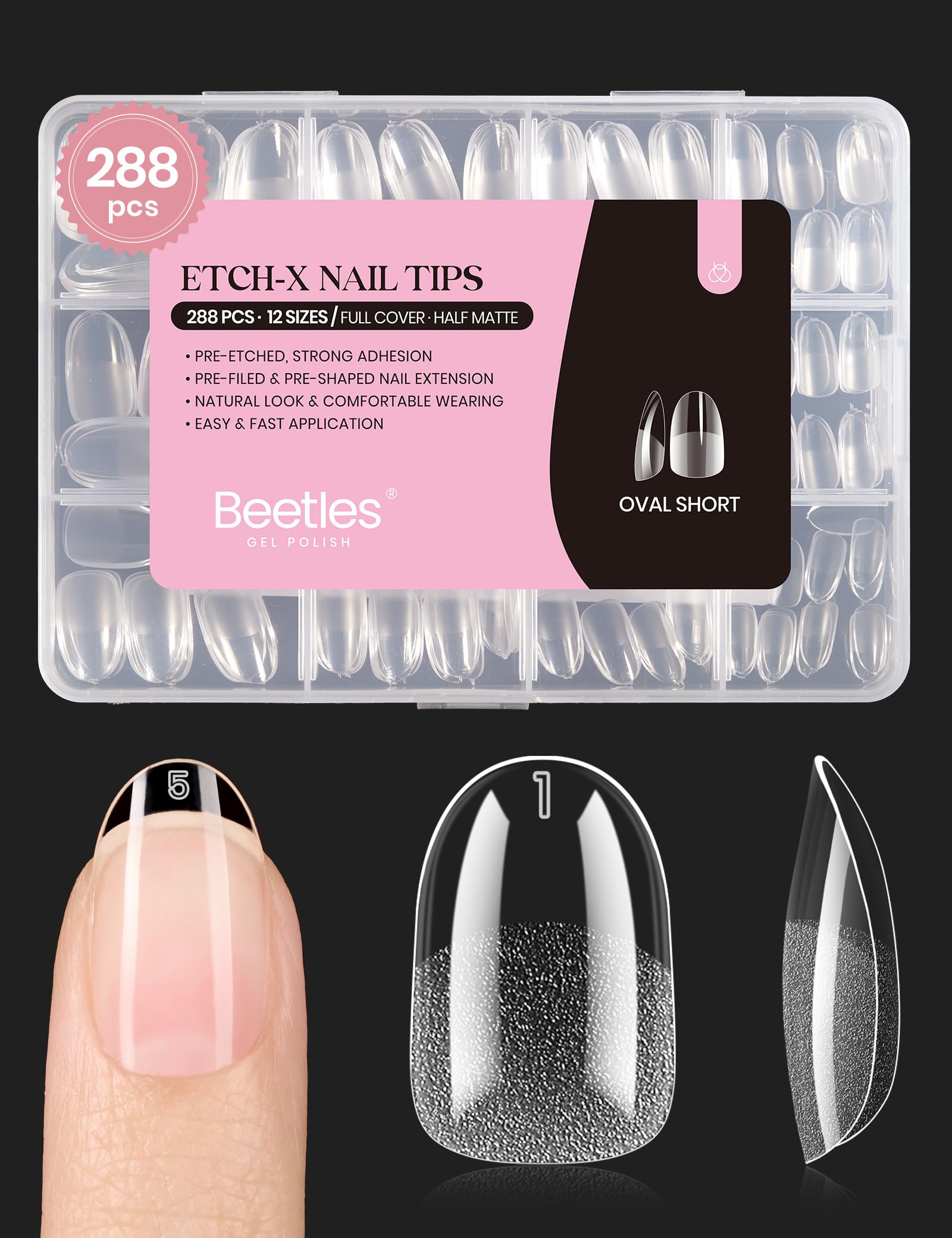 Buy now beetles Gel Polish 2Pcs 15ml Nail Glue Kit for Acrylic Nails, 5 in 1 Super Strong Brush in Nail Gel Glue for False Nails Tips and Gel Nail Polish Led Lamp Required 5-1-Oval Short 288pcs (Etch X Nail Tips) at indiglob india