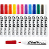 Volcanics White Liquid Chalk Markers for Blackboard Window Marker for Glass Washable Crayons Window Paint Pen Chalk Pens for Glass, 12 Pack - Multicolor