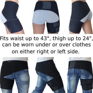 Hip Brace for Sciatica Pain Relief - Compression Support Wrap for Thigh Injury, Pulled Groin Muscles, Lower Back Pain, Hip Fleхоr Strain, Hamstring Pull, Sacroiliac SI Joint, Sciatic Nerve, Labral Tear - Stabilizer for Men, Women