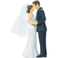 Elegant Bride & Groom Wedding Cake Plastic Topper with White Mesh Veil - 4.5", 1 Piece - Perfect for Engagement Parties, Bridal Showers & Anniversaries