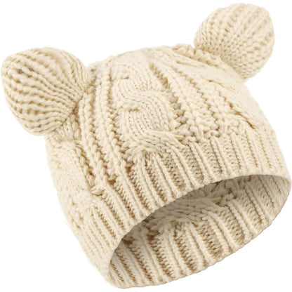 SATINIOR Cute Cat Ear Beanie Hat Cat Knitted Hat Winter Cable Knit for Women