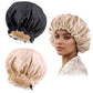 Satin Silk Bonnet for Curly Hair Bonnet Braid Bonnet for Sleeping Bonnets for Women Large Double-Layer Adjustable Black