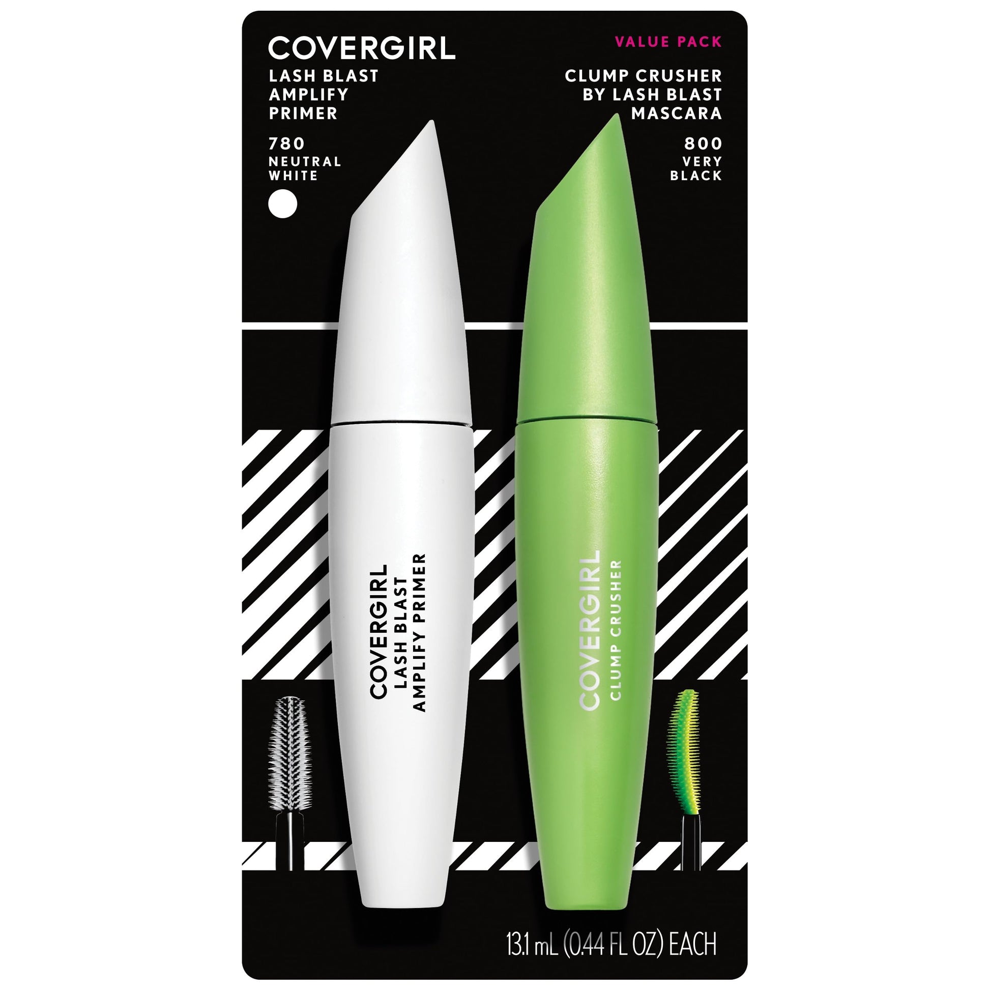 Buy now COVERGIRL Clump Crusher Mascara, 20X More Volume, Double Sided Brush, Long-Lasting Wear - 800 Very Black (Pack of 2) Bundle - 800 Very Black + 780 Neutral White Primer 0.44 Fluid Ounce (Pack of 2) at indiglob india