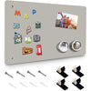 Magnetic Board,17.5" x 11.4" Magnet Bulletin Board to Display Magnetic Notes, Poetry, Photos, Suitable for Wall, Refrigerator, Cabinet etc, Come with 4 Pcs Dual Lock Tape and Screws (Gray) - Gray