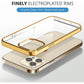 MILPROX Compatible for iPhone 13 Pro Clear Case (2021), Crystal Transparent Cover Shockproof Protective Bumper Shell with Electroplated Mirror Edge for iPhone 13 Pro 6.1"【3 Cameras】 2021-Gold