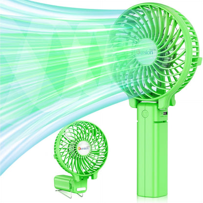 VersionTECH. Portable Handheld Fan, Powerful+Durable+4000mAh+180° Foldable, Mini Table Fans with USB Rechargeable Battery Operated Cooling Accessories for Personal Use, Travel, Office Black