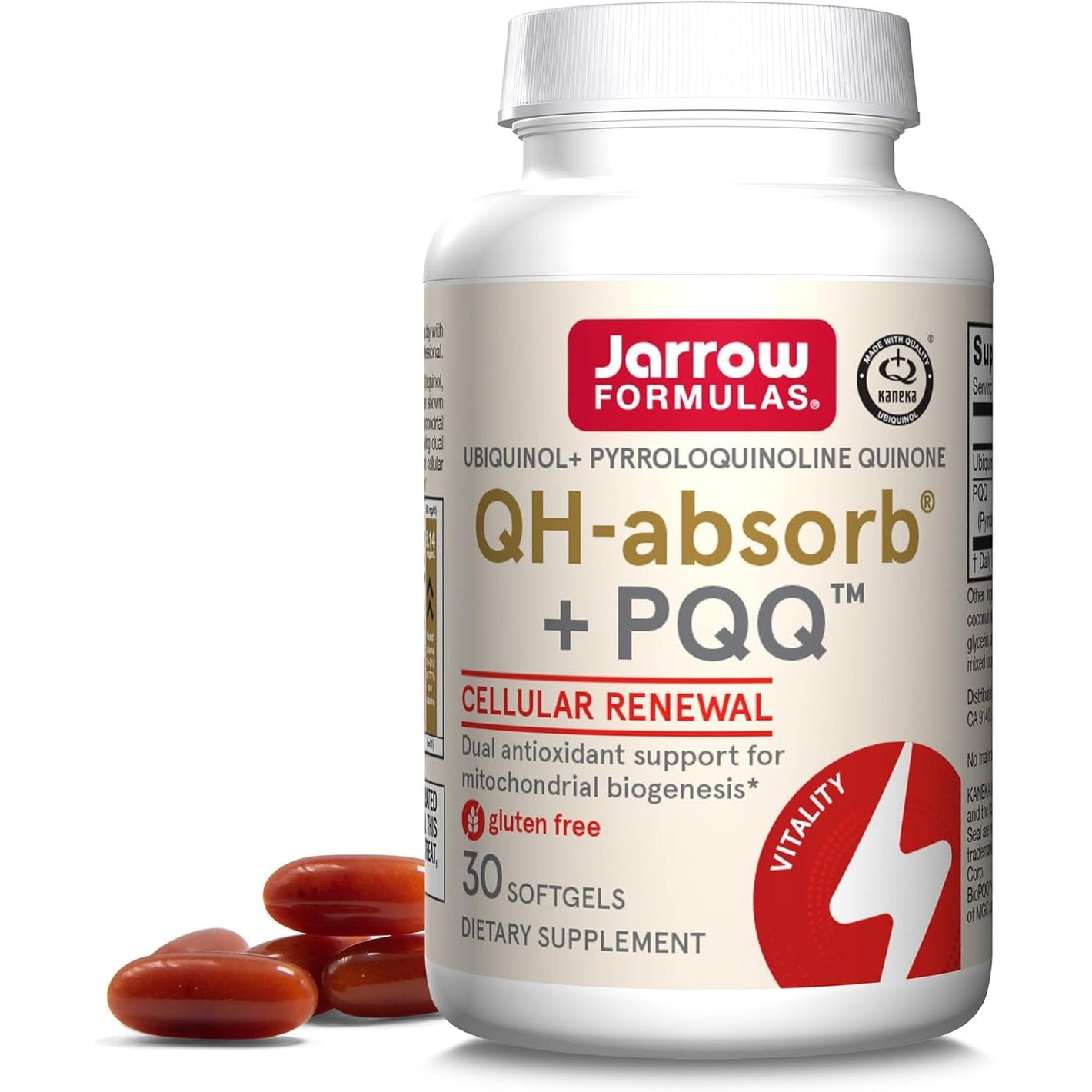 Jarrow Formulas QH-absorb + PQQ - 30 Softgels - Dietary Supplement Supports Mitochondrial Biogenesis, Energy Production & Cardiovascular Health - Up to 30 Servings
