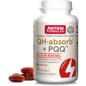 Jarrow Formulas QH-absorb + PQQ - 30 Softgels - Dietary Supplement Supports Mitochondrial Biogenesis, Energy Production & Cardiovascular Health - Up to 30 Servings