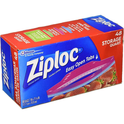 Ziploc Easy Open, Storage Quart 48 Count