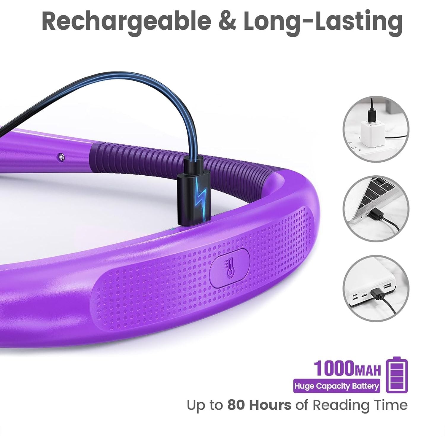 Buy now Glocusent Book Light, 3-Color & 6-Brightness Reading Light, Bendable Neck Light, 80-hr Lasting Rechargeable Lamp, Perfect Book Light for Reading in Bed, Knitting, Camping, Repairing, Book Lovers Gifts at indiglob india