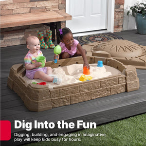 Buy now Step2 Naturally Playful Sandbox II, Kids Sand Activity Sensory Play Pit, Summer Outdoor Toys, 7 Piece Water Toy Accessories, for Toddlers 1+ Years Old at indiglob india