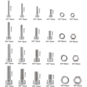 AETTLM6 M5 M4 M3 Nuts and Bolts Assortment Kit (660PCS)