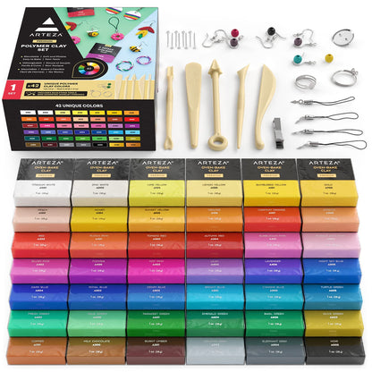 Buy now ARTEZA Polymer Clay Kit, 42 Colors with 5 Tools – Oven-Bake Modeling Clay for Jewelry Making, DIY Crafts, Sculpting & Creative Projects at indiglob india