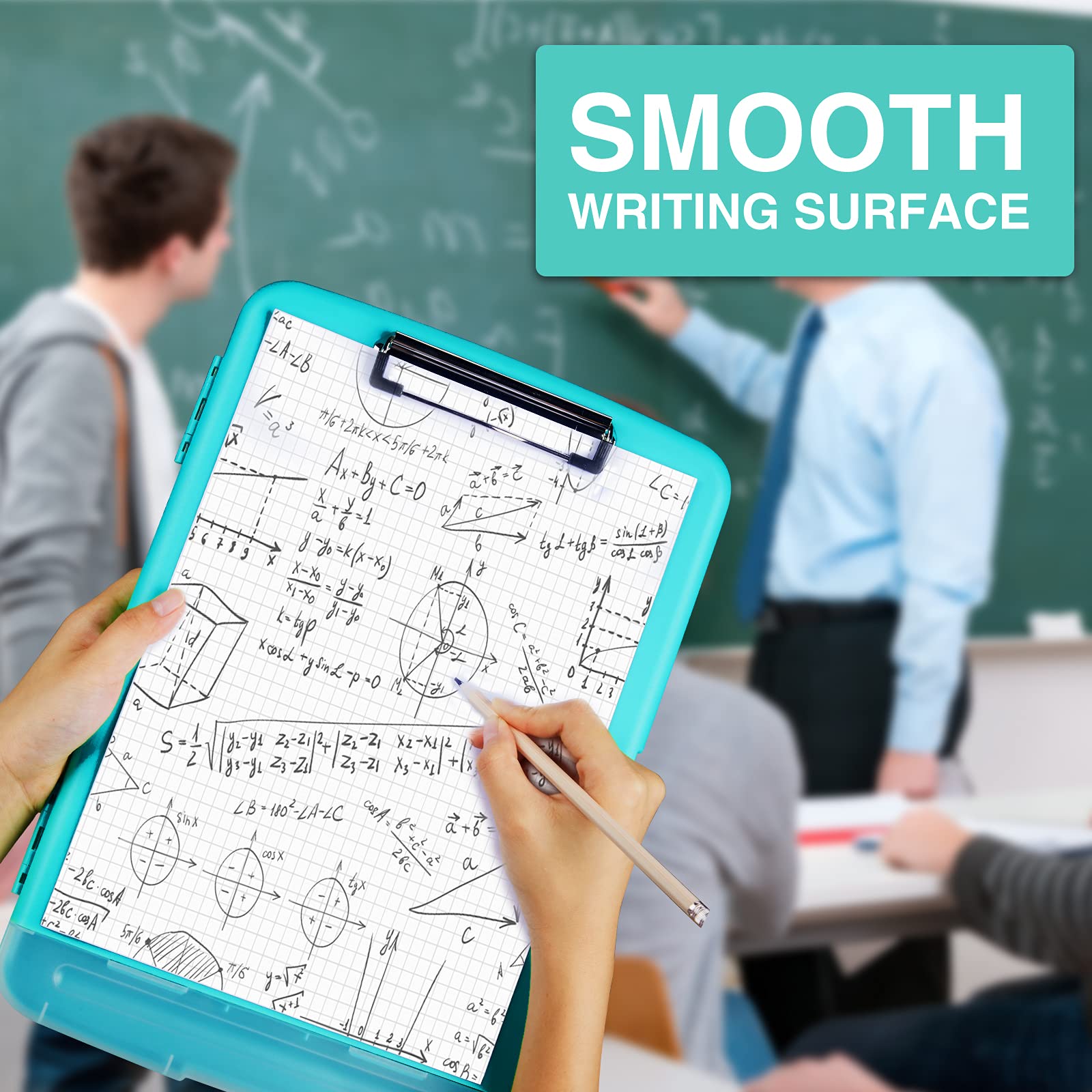 Buy now Sooez Clipboard with Storage, Clip Board 8.5 x 11 with Pen Holder, Plastic Organization Case Box for Letter Legal A4 Size Paper, Low Profile Clip, Nurses Teachers Must Haves, School & Office Supplies at indiglob india