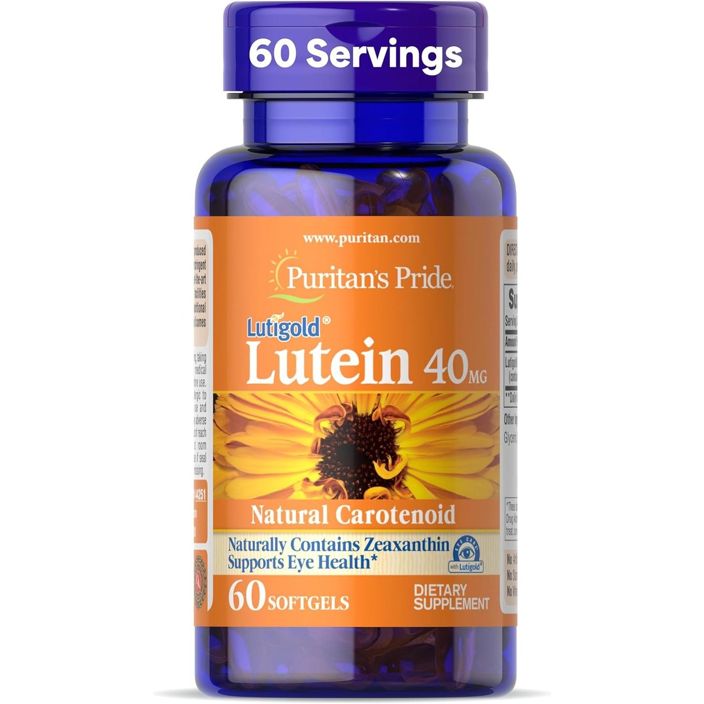 Puritan's Lutigold Lutein 40mg Zeaxanthin 1600 mcg 60 Softgels Free USA Shipping