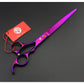 Purple Dragon 8.0 inch Professional Pet Grooming Scissors,Dog Straight Shear, Thinning/Blending Scissor & 2 PCS Curved Shear with Bag (Purple)