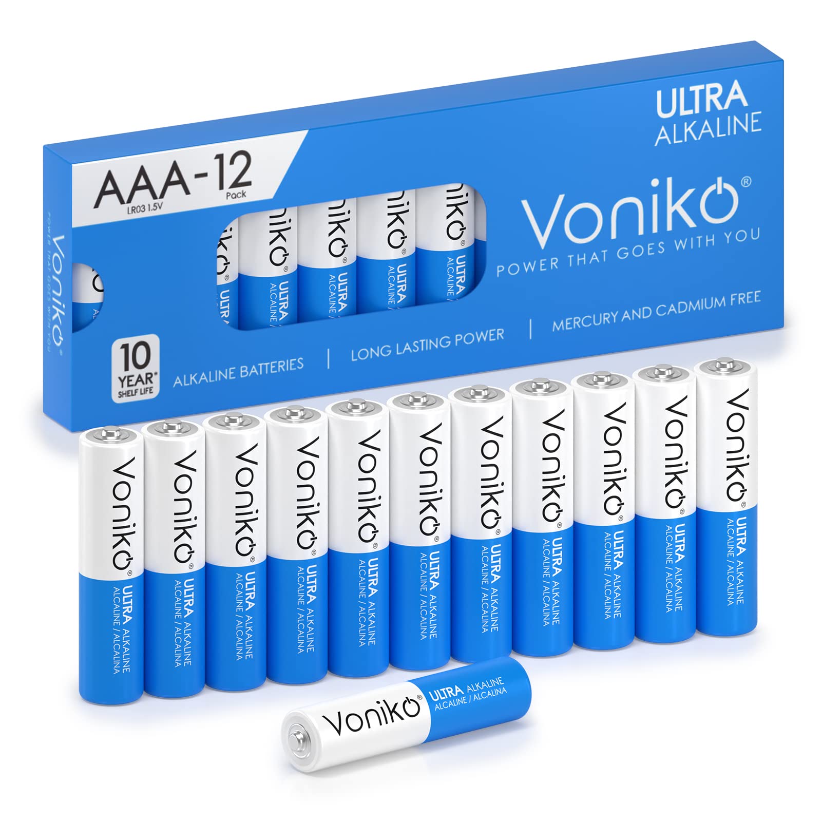 Buy now Voniko Ultra AAA Batteries 24 Pack - Alkaline Triple A Battery, Ultra Long-Lasting for All Your Devices, 10-Year Shelf Life, Leak-Proof & Mercury-Free 12 Count (Pack of 1) AAA at indiglob india