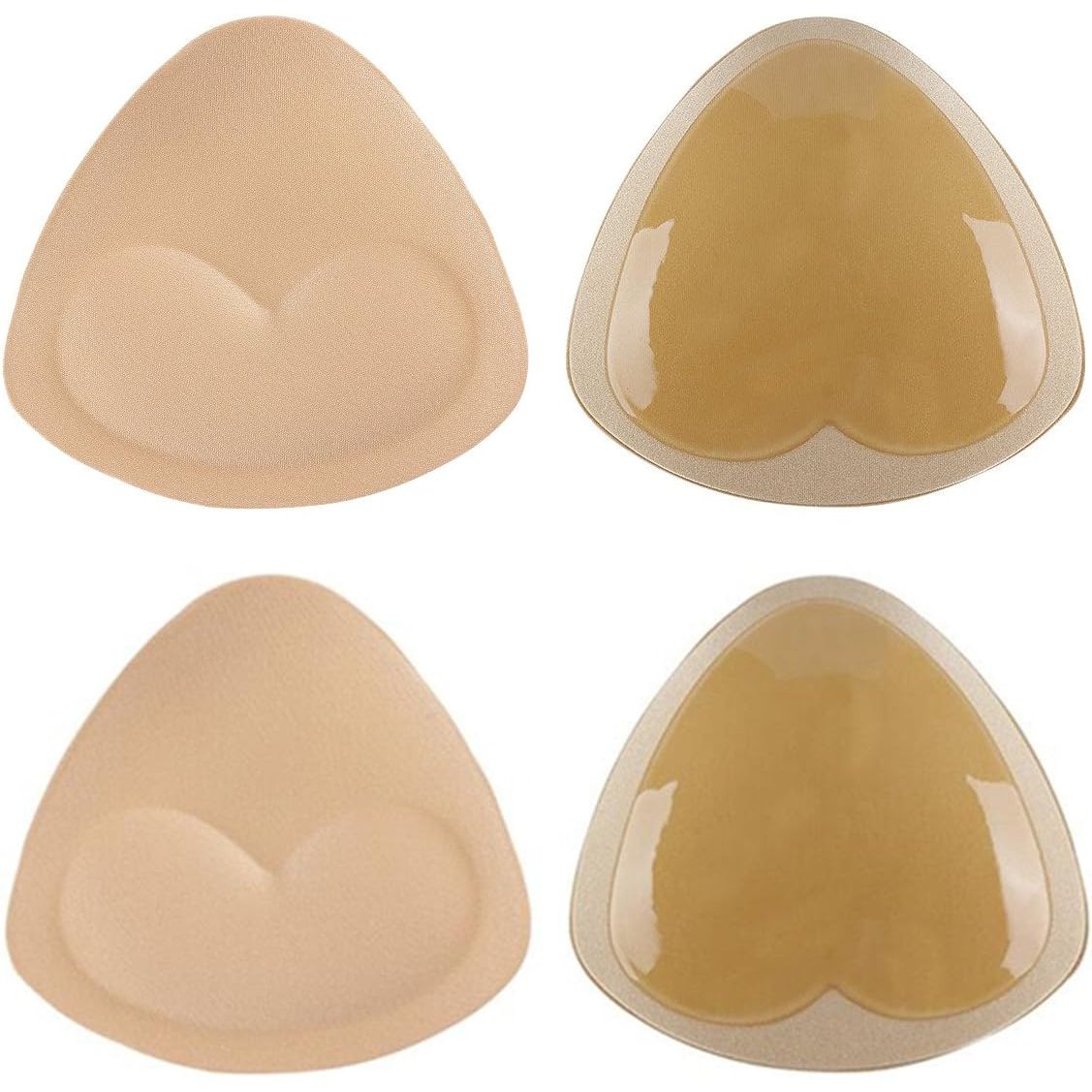 Buy now SERMICLE Self-Adhesive Bra Pads inserts, Removeable Silicone Triangle Push Up Pads One fit all Beige at indiglob india