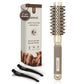 Buy now AIMIKE Round Hair Brush, Nano Thermal Ceramic & Ionic Tech, 2.1 Inch Barrel with Boar Bristles for Enhanced Texture, Golden, Hair Drying, Styling, Curling and Shine + 4 Free Clips at indiglob india