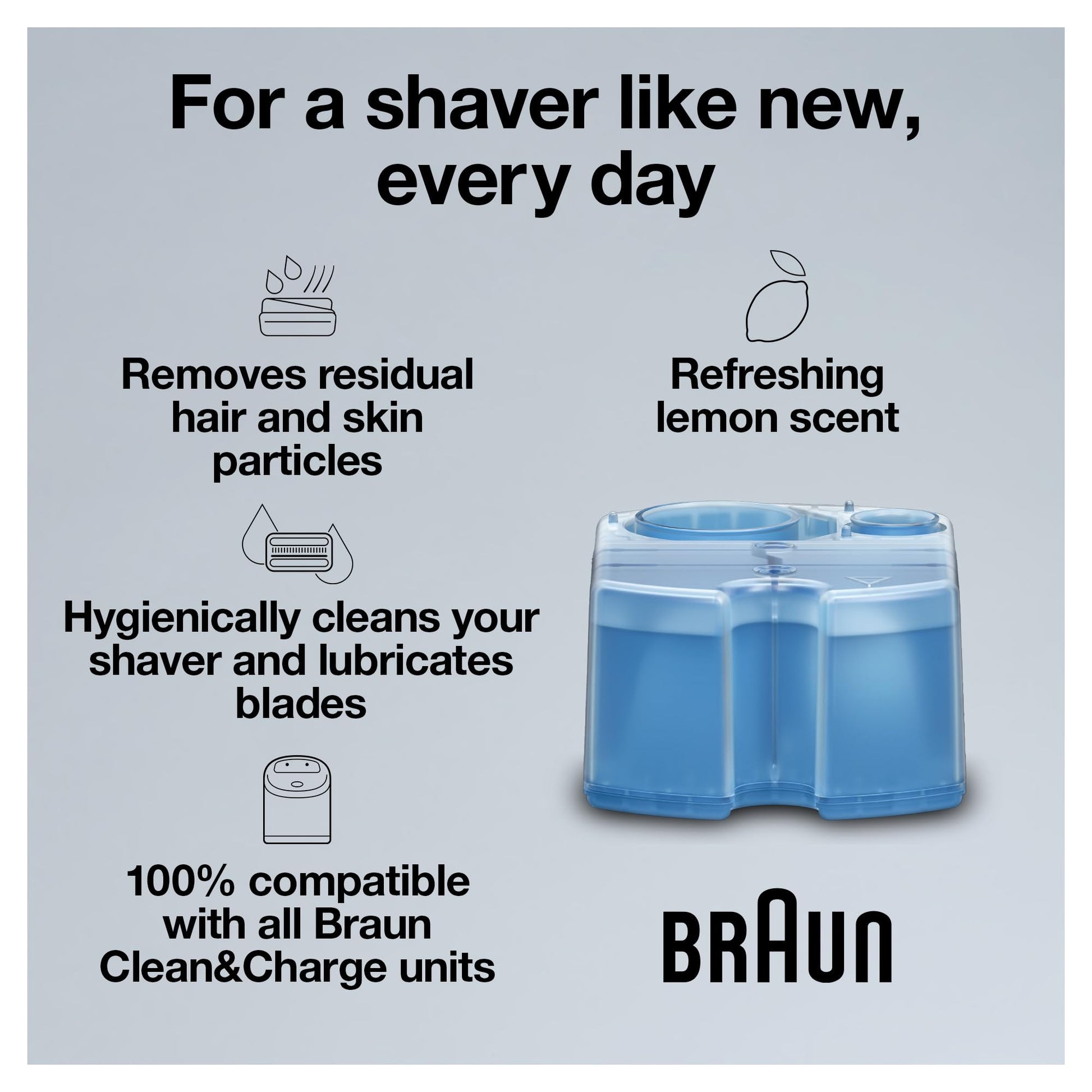 Buy now Braun Clean & Renew Refill Cartridges CCR, Replacement Shaver Cleaner Liquid Solution for Clean&Charge System, Pack of 4 at indiglob india