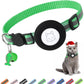 Airtag Cat Collar, Air tag Cat Collar with Bell and Safety Buckle in 3/8" Width, Reflective Collar with Waterproof Airtag Holder Compatible with Apple Airtag for Cat Dog Kitten Puppy (Black)