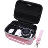Camera Case Compatible with Sony Alpha ZV-E10 / ZV-1F / ZV-1 / ZV-1 II Vlog Camera with Shoulder Strap by LTGEM, Fits Vlogger Accessory Kit Tripod and Microphone, Black - Pink+Black