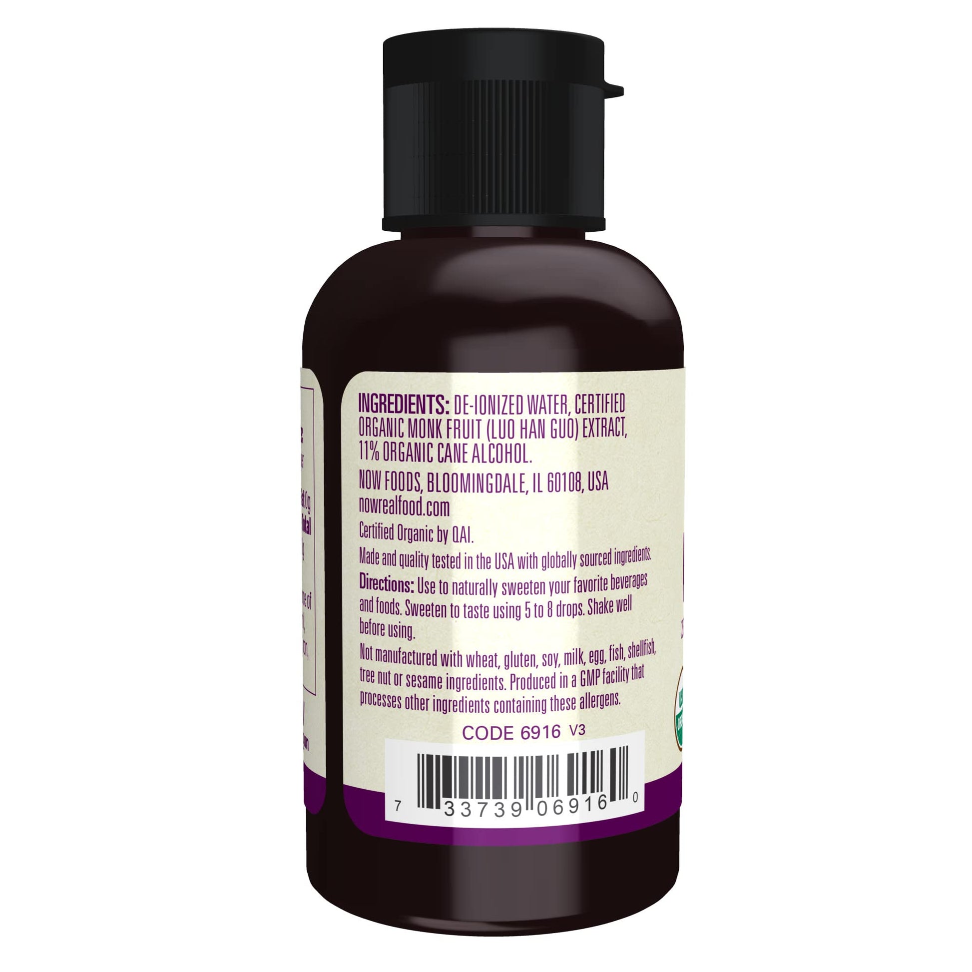 Buy now NOW Foods, Certified Organic Monk Fruit Liquid, Zero-Calorie Liquid Sweetener, Non-GMO, Low Glycemic Impact, 2-Ounce at indiglob india