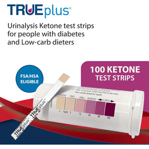 Buy now TRUEplus® Ketone Test Strips – Ideal for Low-carb dieters– Made in USA–Urinalysis Test Sticks (100) at indiglob india