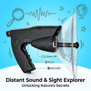 Buy now HAUSBELL Parabolic Listening Device for Adventure – Bionic Ear Electronic Nature Explorer, 8X Monocular, Adjustable Volume, Includes Headphone, Fun Outdoor Nature Sound Observation Digital Tools at indiglob india