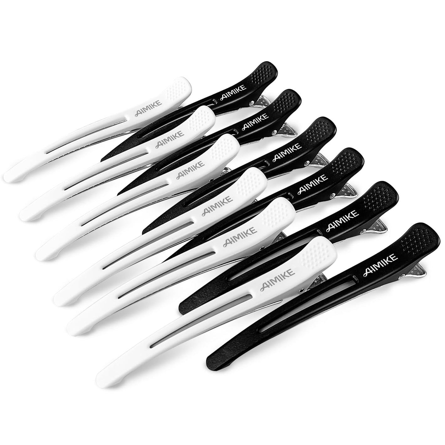AIMIKE Hair Styling and Sectioning Accessories - 12 Pack Non-Slip Silicone Hair Clips for Thick and Thin Hair, Professional Salon Quality