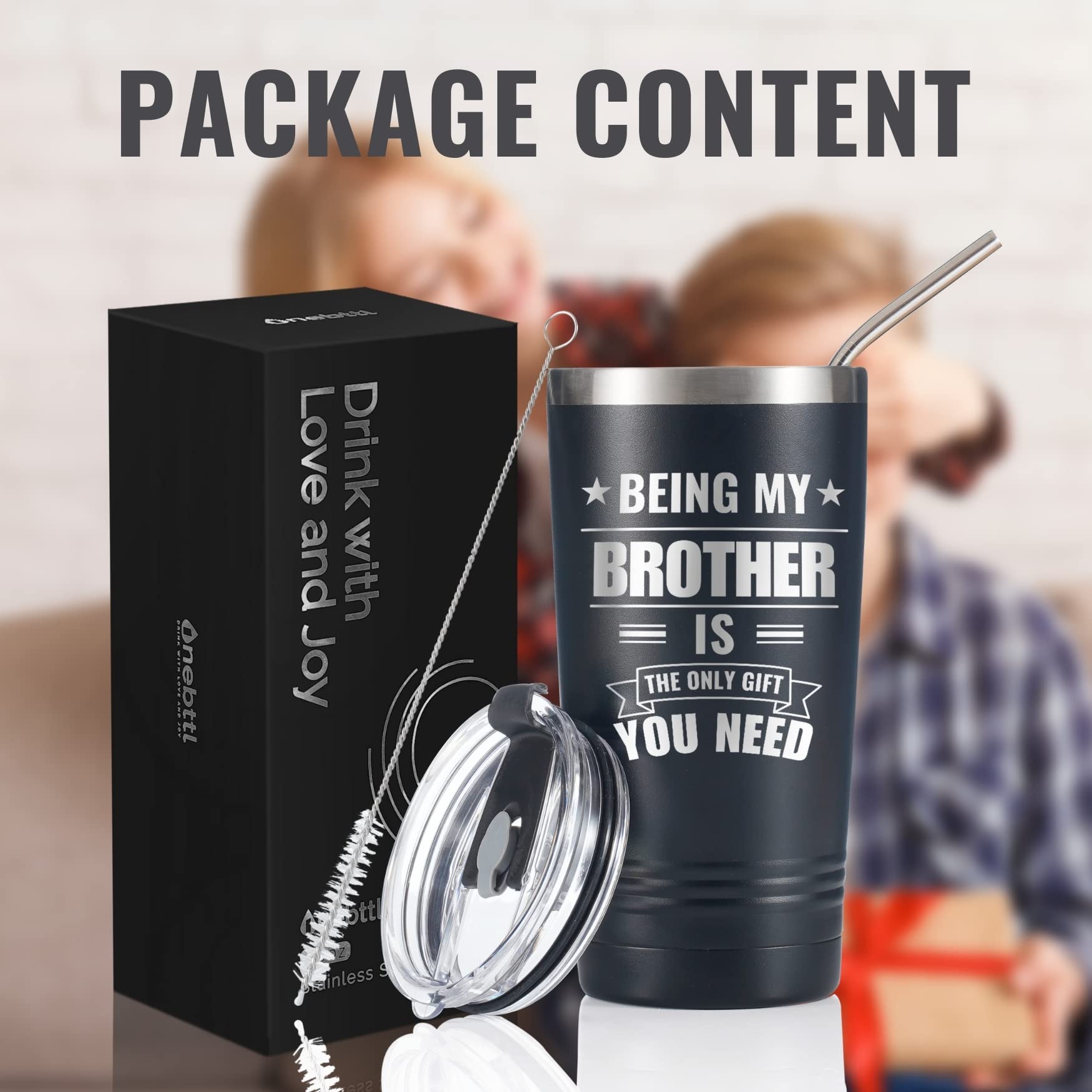 Buy now Onebttl Brother Gifts from Sister, Funny Gift Idea for the Best Brother for Christmas, Birthday, 20 oz Stainless Steel Insulated Travel Mug (Need) at indiglob india