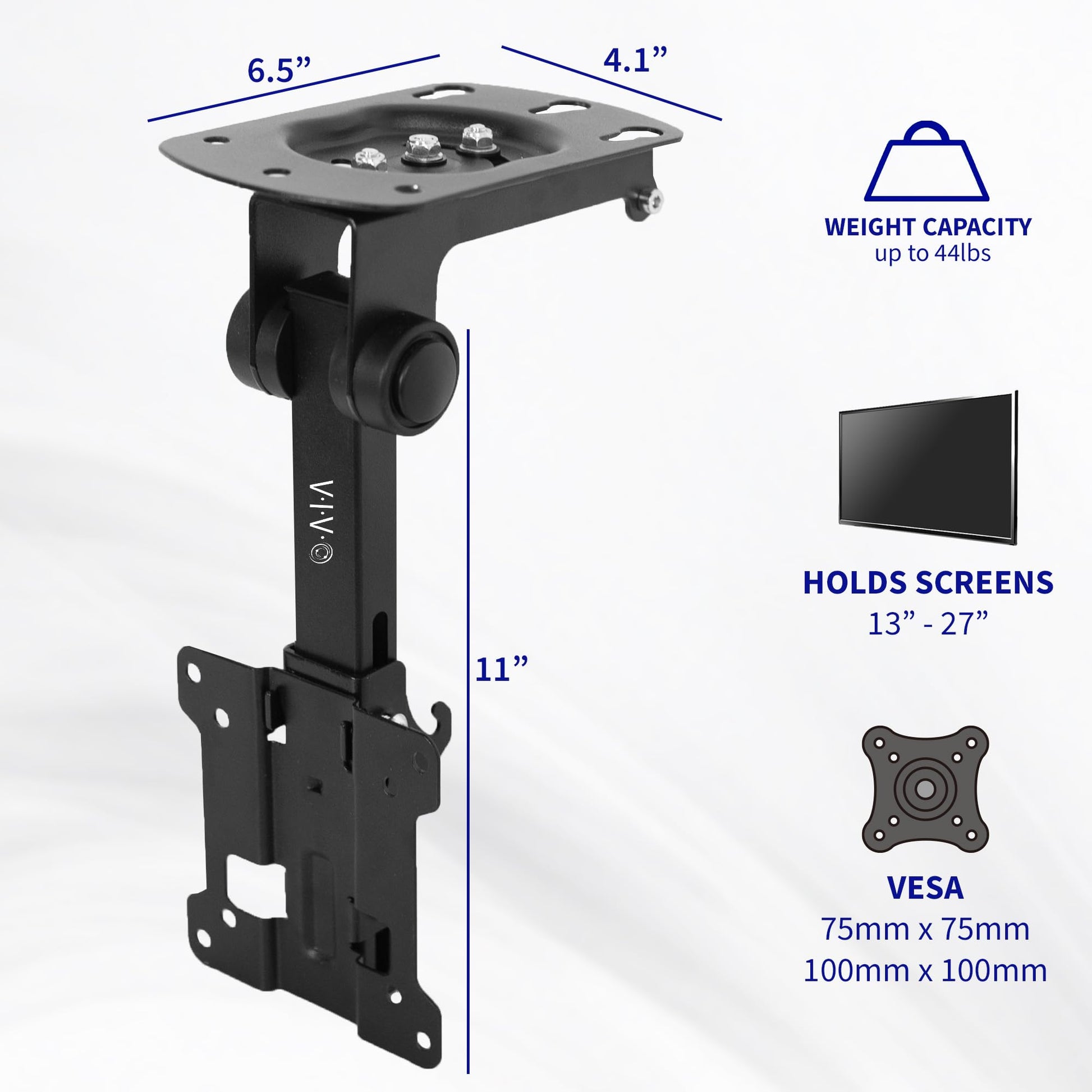 Buy now VIVO MOUNT-M-FD27 Manual Folding Ceiling Mount for 13-27 inch Flat Screens, Tilt Roof, Under Cabinet Mount for LCD TVs and Monitors at indiglob india