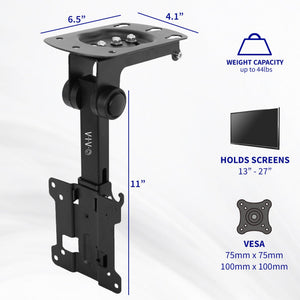 Buy now VIVO MOUNT-M-FD27 Manual Folding Ceiling Mount for 13-27 inch Flat Screens, Tilt Roof, Under Cabinet Mount for LCD TVs and Monitors at indiglob india
