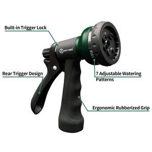 Buy now AUTOMAN-Garden-Hose-Nozzle, ABS Water Spray Nozzle with 7 Adjustable Watering Patterns, Slip Resistant for Watering Plants, Lawn& Garden, Washing Cars, Cleaning, Showering Pets & Outdoor Fun. at indiglob india