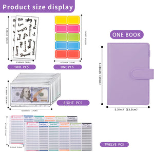 Buy now NICOOTHBudget Binder Cash Envelopes A6 Money Saving Binder with Zipper envelopes (Purple) at indiglob india
