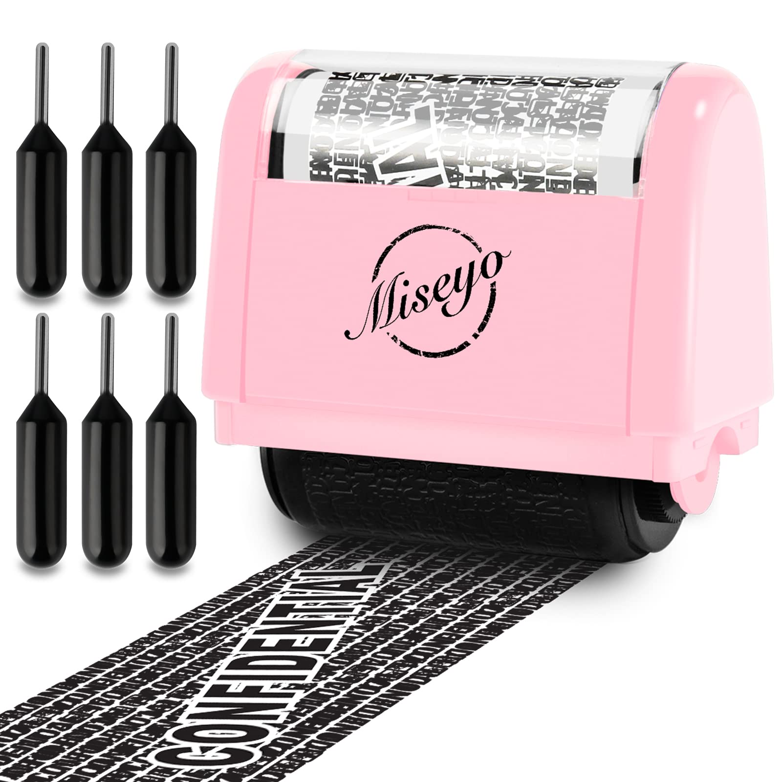 Buy now Miseyo Wide Identity Theft Protection Roller Stamp Set - Yellow (3 Refill Ink Included) at indiglob india