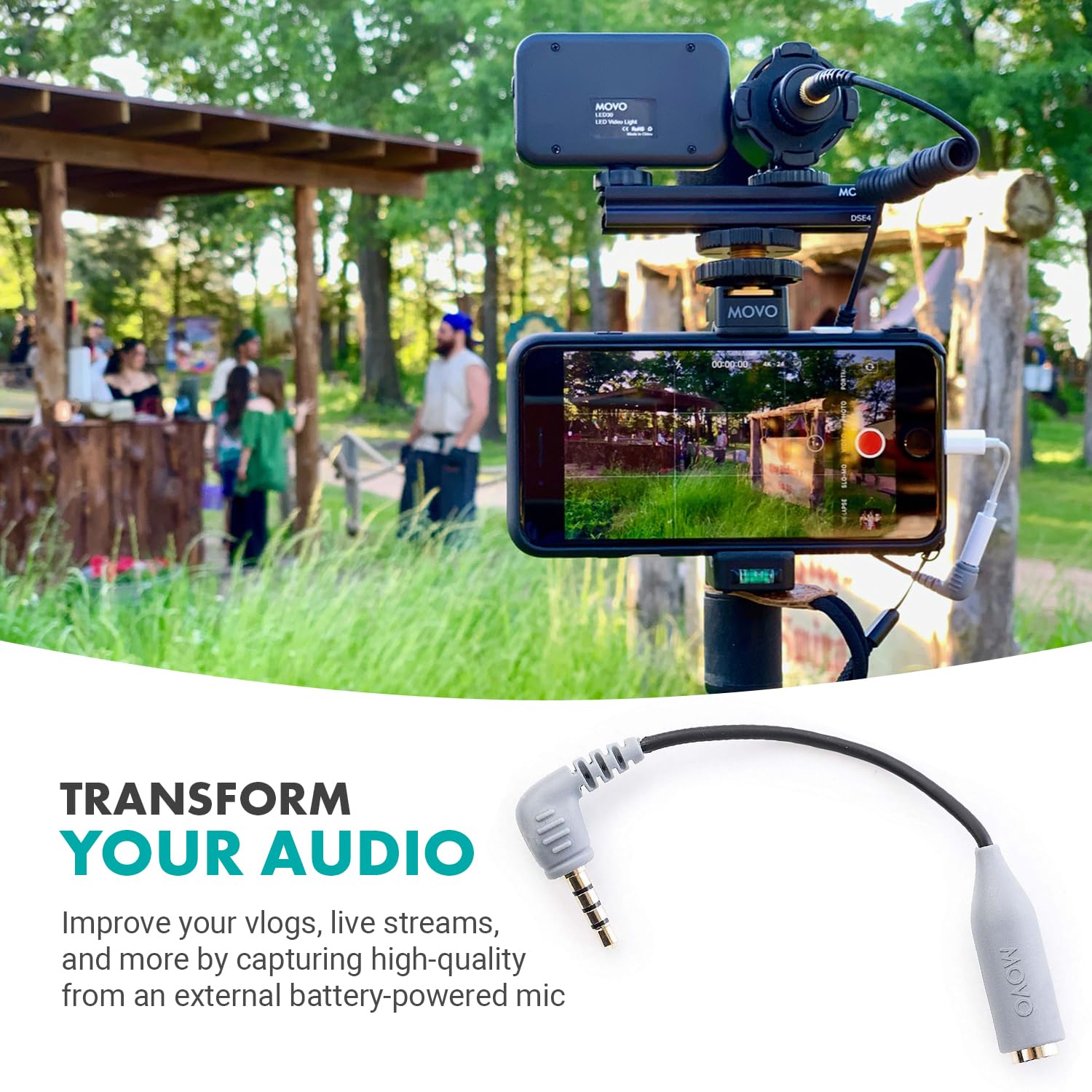 Buy now Movo MC3 3.5mm TRS to TRRS Adapter - Microphone Adapter for iPhone and Android Smartphones and Tablets at indiglob india