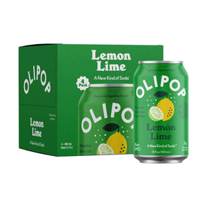 Buy now OLIPOP Prebiotic Soda Pop, Lemon Lime, Prebiotics, Botanicals, Plant Fiber, 12 fl oz (4 Cans) at indiglob india