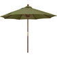 California Umbrella 9' Round Hardwood Frame Market Umbrella, Stainless Steel Hardware, Push Open, Navy Blue Olefin