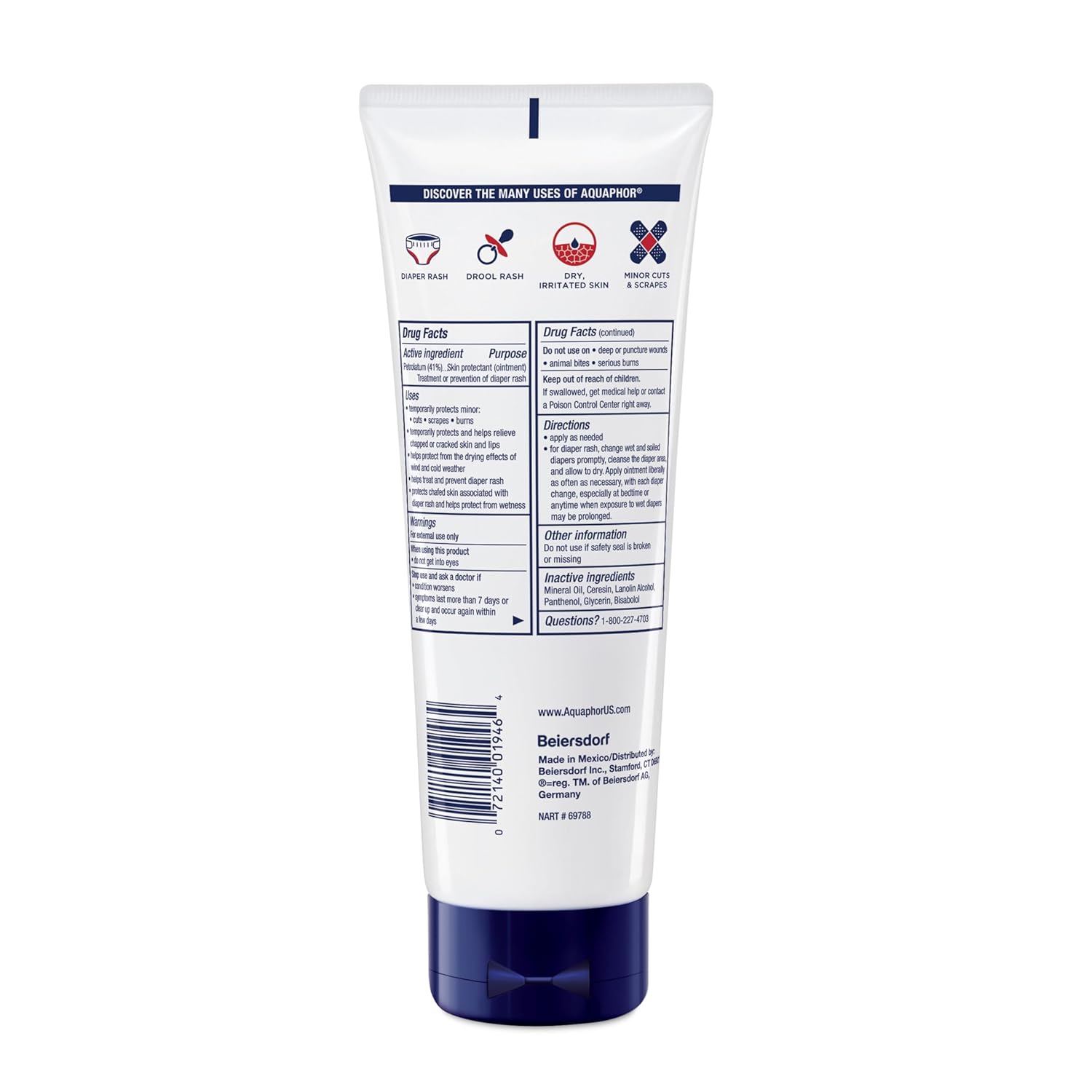 Buy now Aquaphor Baby Healing Ointment Advanced Therapy Skin Protectant, Dry Skin and Diaper Rash Ointment, 7 Oz Tube at indiglob india