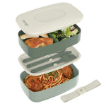 Buy now Bentgo Classic - Adult Bento Box, Stackable 3-Compartment Lunch Box with Removable Utensil Set and Sealing Strap, BPA-Free, Food Container Ideal for Meal Prep, Work, and On the Go (Blush Marble) Khaki Green at indiglob india