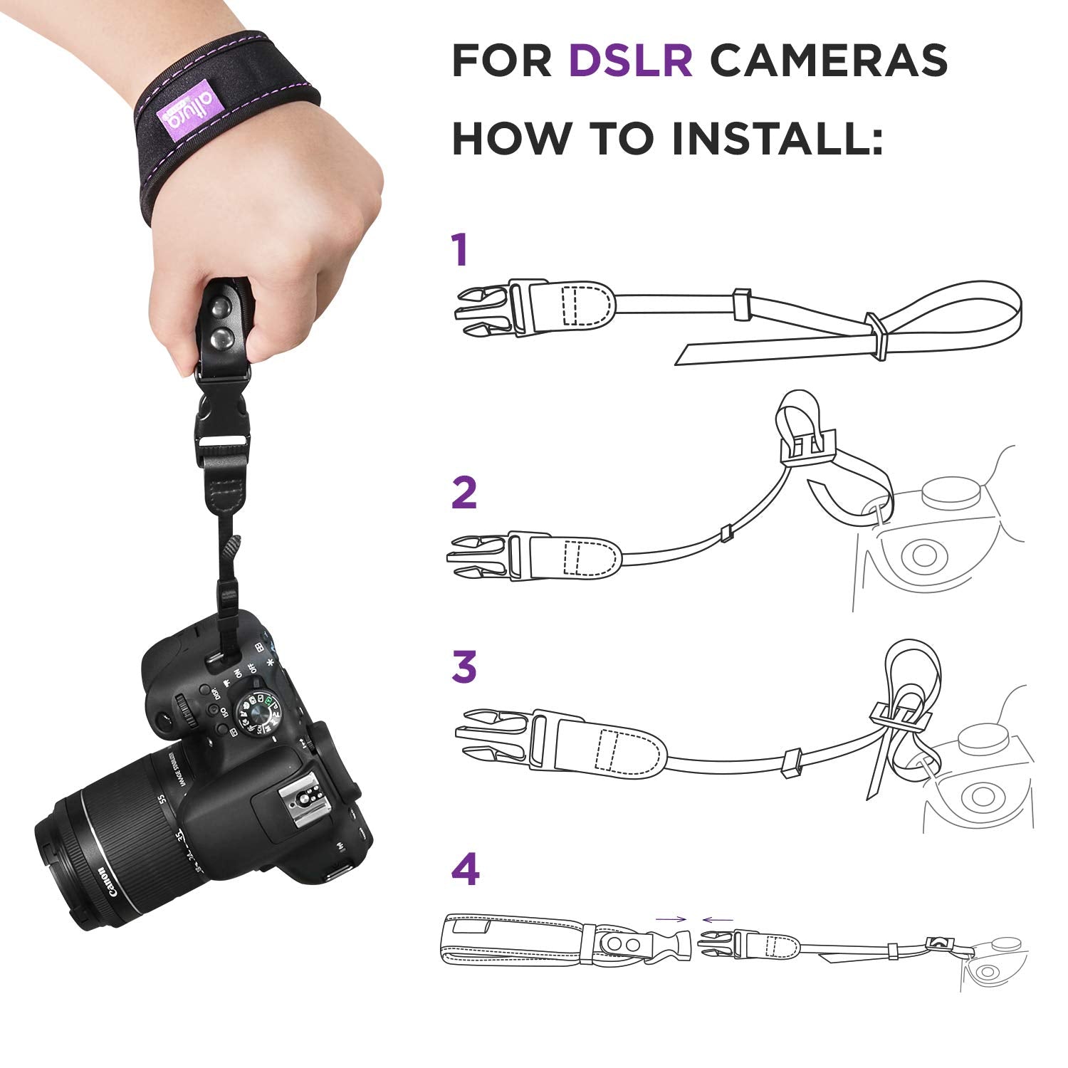 Buy now Camera Wrist Strap - Rapid Fire Heavy Duty Safety Wrist Strap by Altura Photo w/ 2 Alternate Connections for Use w/ Large DSLR or Mirrorless Cameras at indiglob india