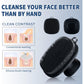 VWMYQ Face Scrubber, Silicone Face Scrubber for Men Facial Cleansing Brush Silicone Face Wash Brush Manual Waterproof Cleansing Skin Care Face Brushes for Exfoliating- Black