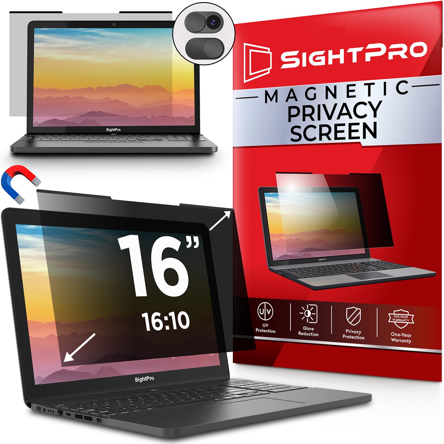 Buy now Magnetic Privacy Screen for MacBook Pro 16 Inch (2019, 2020) Removable Laptop Privacy Filter Shield and Protector Laptop 16 Inch 16:10 at indiglob india