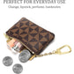 Veki Coin Purse Change Mini Purse Wallet With Key Chain Ring Zipper for Men Women Fashionable Bag Key Chain Pendant Leather Classic Clutch Purse(Brown)