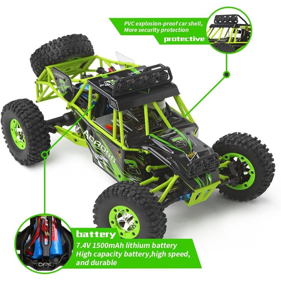 Buy now WLtoys RC Cars 1/12 Scale 2.4G 4WD High Speed Electric All Terrain Off-Road Rock Crawler Climbing Buggy RTR for Kids and Adults at indiglob india